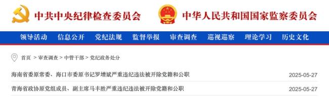 中紀(jì)委發(fā)布5月反腐月報(bào) 97人被查41人被處分
