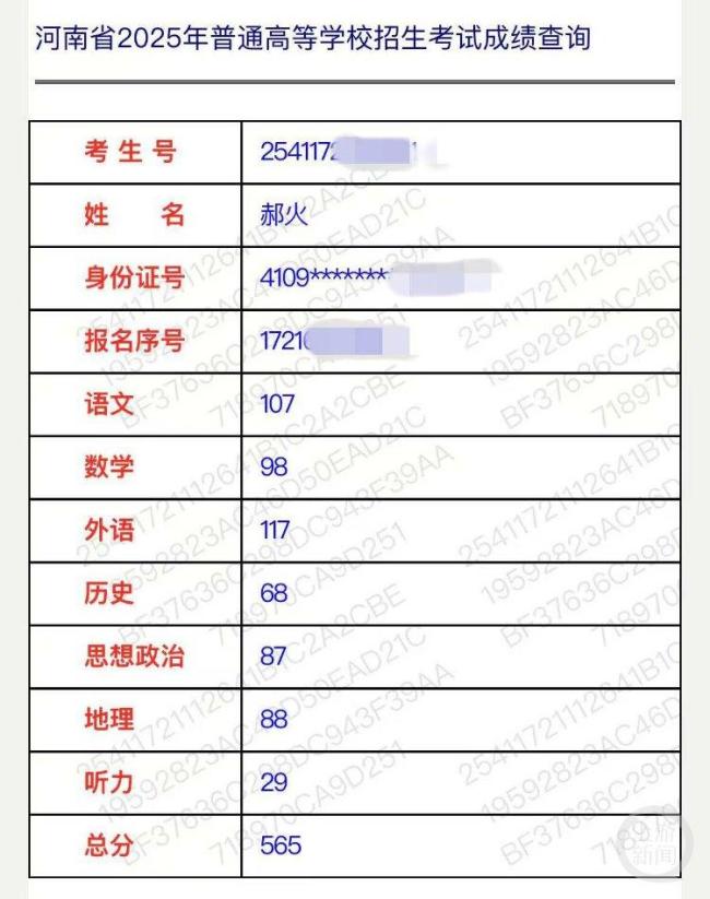 38歲寶媽再戰(zhàn)高考總分565 超本科線近百分