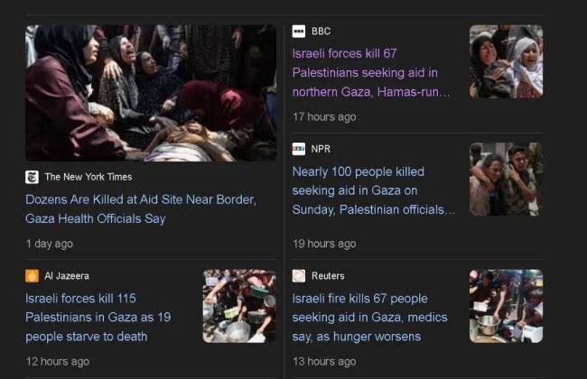 25國外長聯(lián)名譴責以色列 槍殺饑民震驚世界