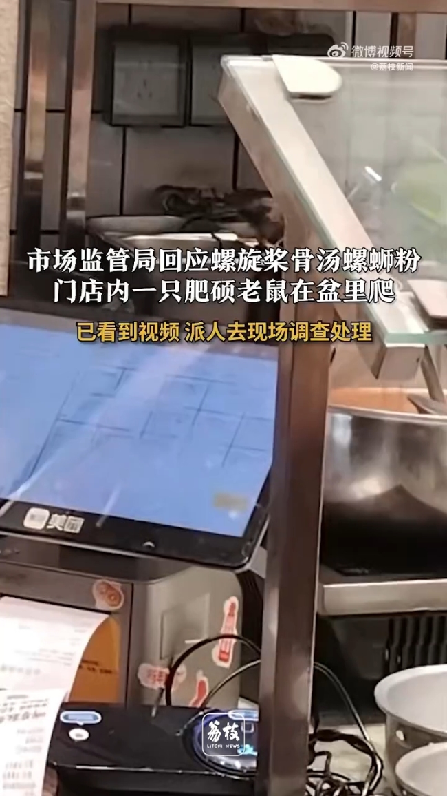 绵阳一螺蛳粉店餐盆里爬肥老鼠，官方回应