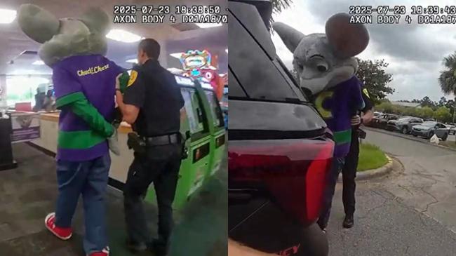美警察当着孩子面逮捕吉祥物！