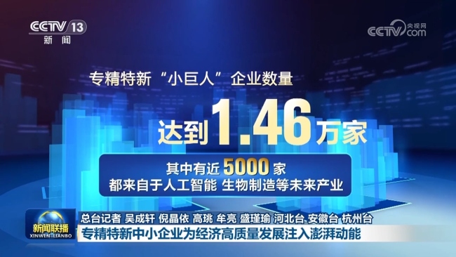 【新思想引領(lǐng)新征程】專精特新中小企業(yè)為經(jīng)濟(jì)高質(zhì)量發(fā)展注入澎湃動(dòng)能