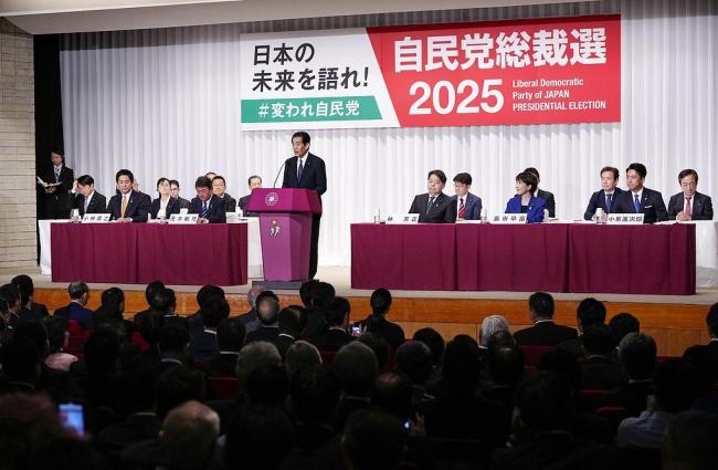 日本自民党总裁选举打响,5人争夺