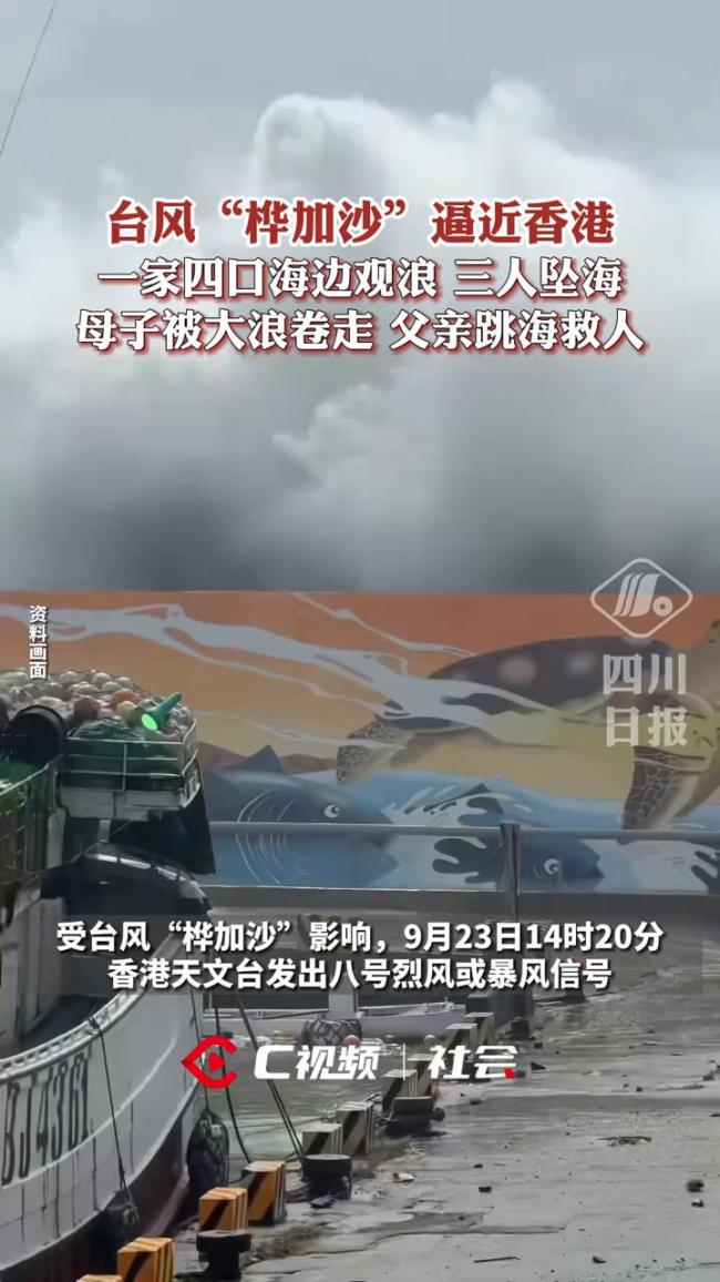 台风逼近 一家三口观浪时坠海 悲剧敲响警钟