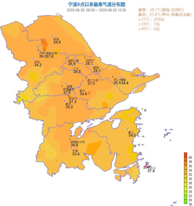 秋雨来了，宁波终于降温了，但国庆节最高气温34℃，注意防暑