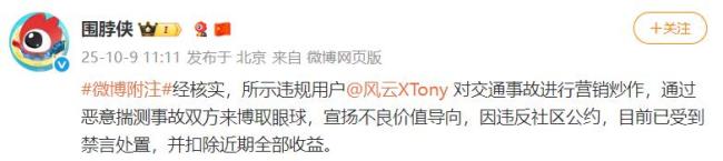 说被陈震撞幸运的博主遭重罚 称被陈震撞是幸运博主被禁言 恶意炒作受惩