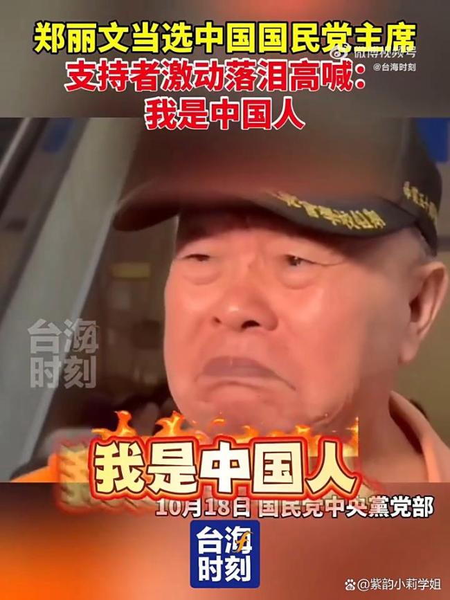 郑丽文支持者激动落泪说我是中国人