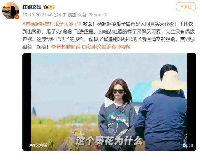 杨超越瓜子西施不是白叫的