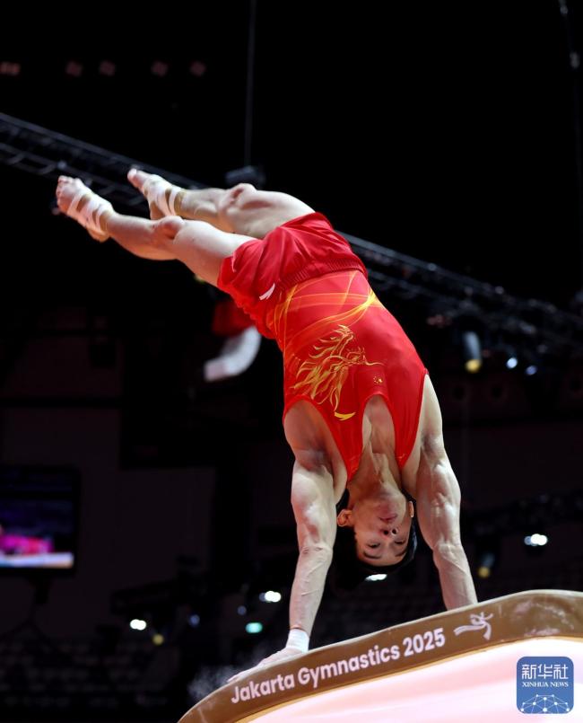 菲律宾运动员获得世界体操锦标赛男子跳马冠军