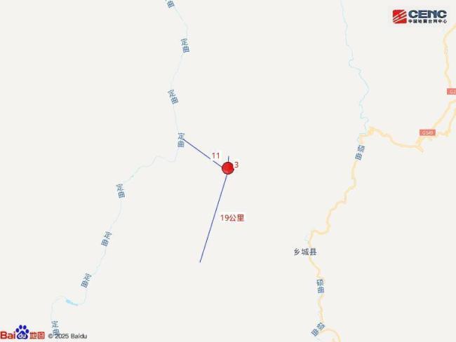 四川甘孜州乡城县发生4.7级地震 震源深度15千米