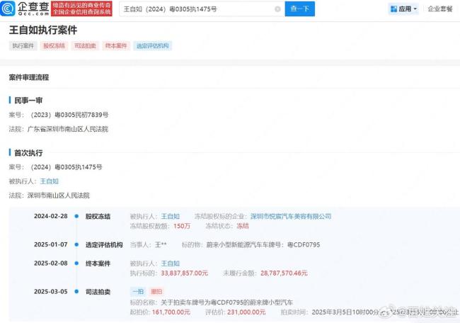 王自如被恢复执行1.94 亿,“回应