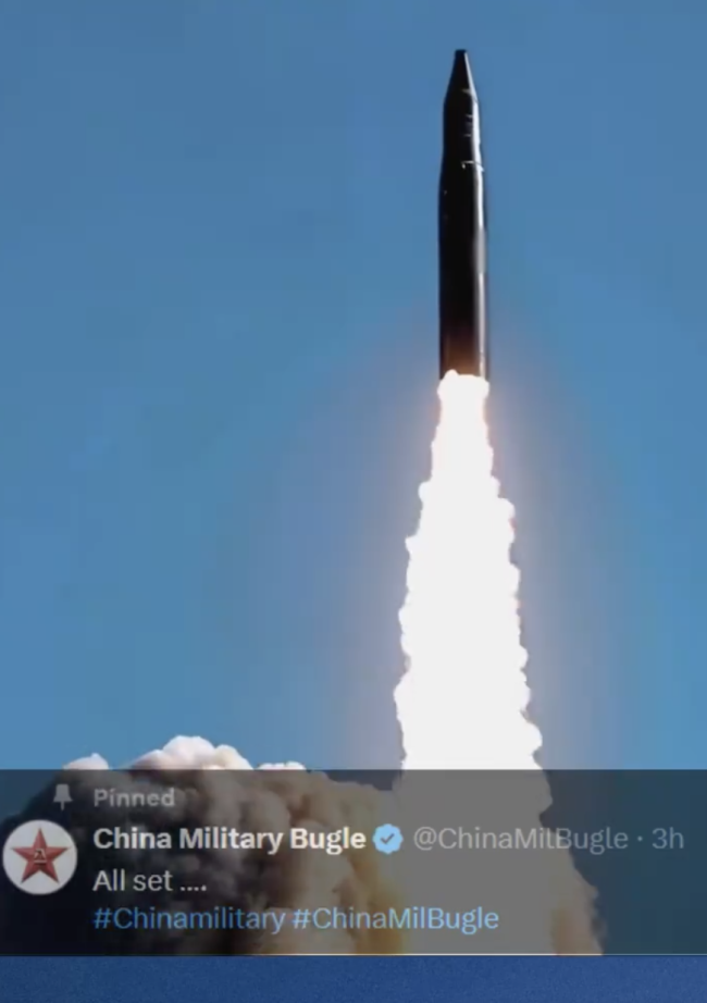 中国军号海外发布高燃视频：一切就绪 导弹升空展示实力