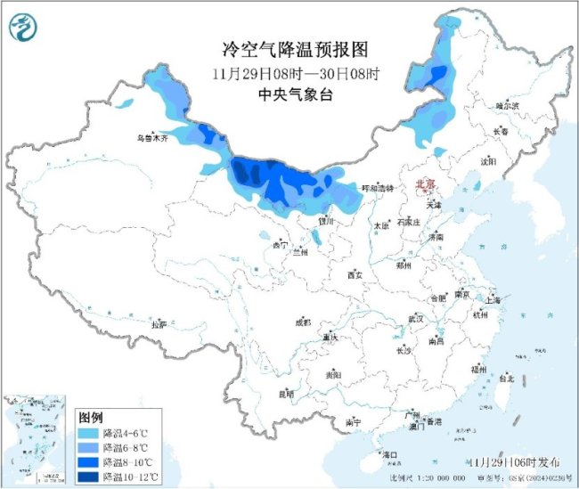 冷空气活跃北方气温将明显下降 南海海域风力较大