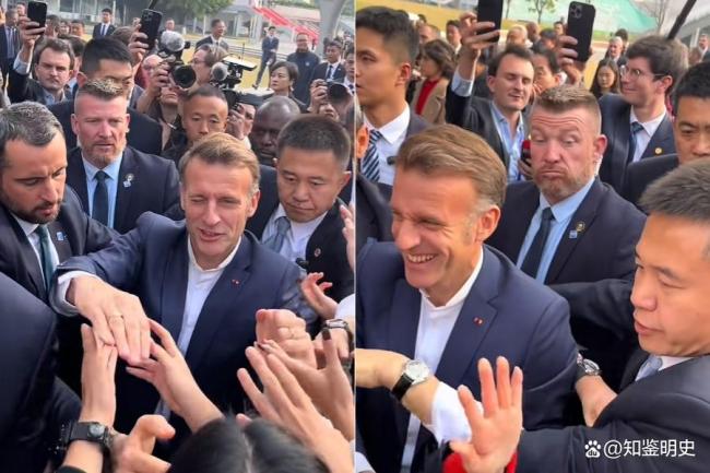 法媒報(bào)道馬克龍與中國人互動 法國急尋中國技術(shù)