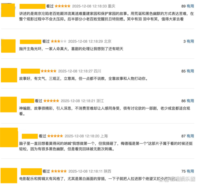 得闲谨制口碑 票房口碑双丰收