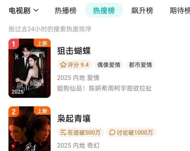 年头年末的黑马皆是周柯宇 《狙击蝴蝶》成年度救赎偶像剧