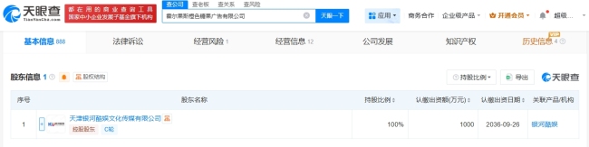 赵露想前经纪公司旗下一告白公司刊出 星河酷娱全资子公司退出阛阓