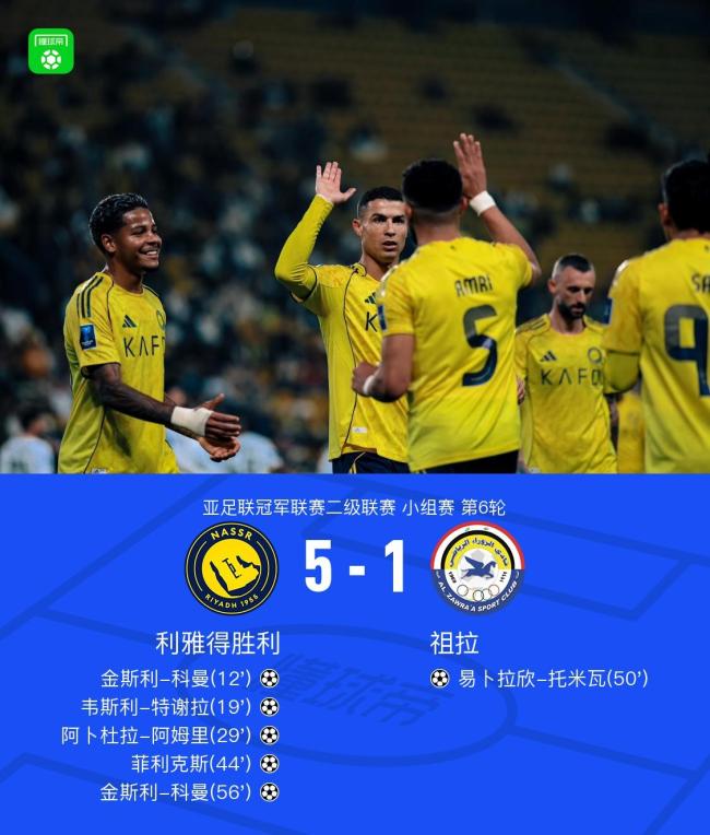 利雅得胜利击败祖拉出线