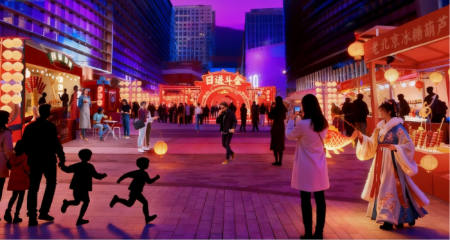 跨年现场 科技与狂欢交织之夜