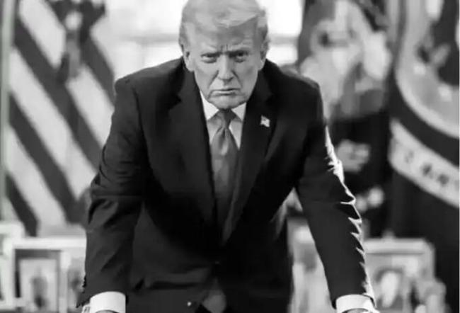 特朗普发黑白照片 关税之王的舆论战