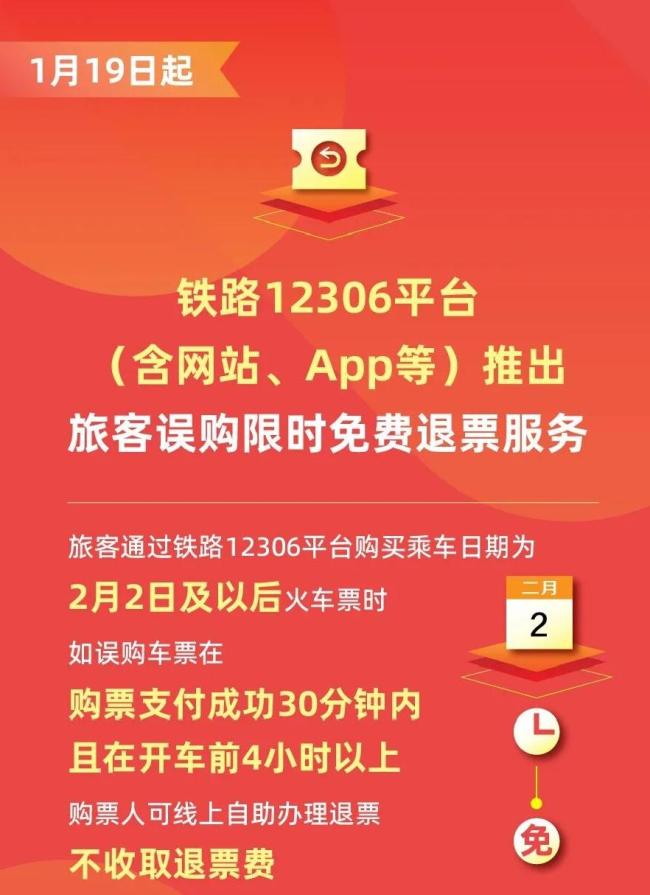 春运火车票今起开售 购票有新变化 12306限时免费退票