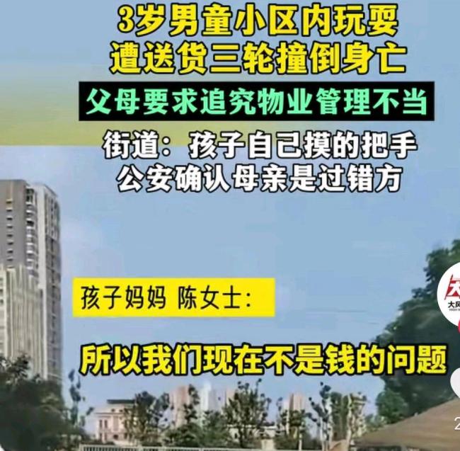 武汉男童小区内被撞身亡 悲剧引发安全讨论