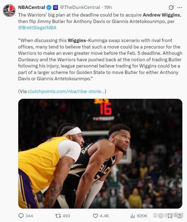 目标字母哥?豪杰或为37岁库里搏一冠 宏图大计揭晓