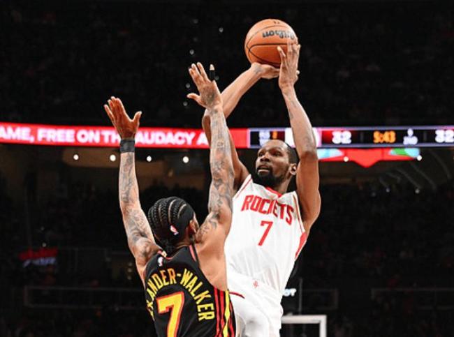 杜兰特31 5 4率火箭大胜老鹰 火箭终结老鹰4连胜