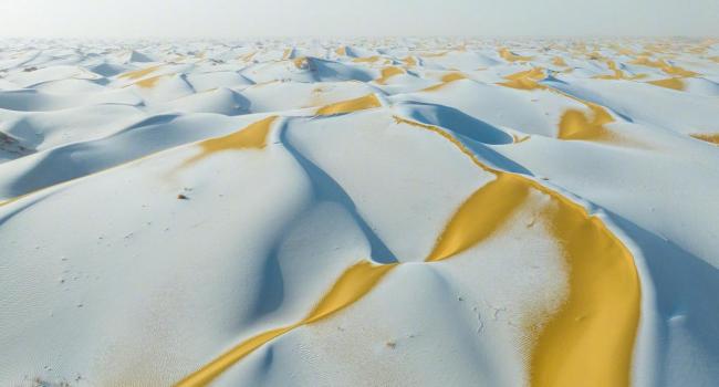 塔克拉玛干沙漠雪顶咖啡又上新 金白交融别有意境