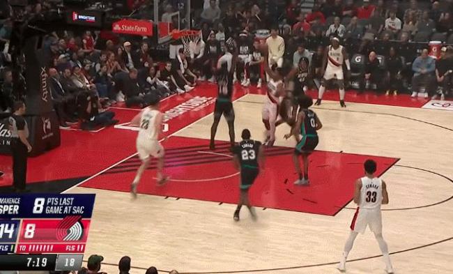 NBA常规赛：开拓者135-115战胜灰熊 霍勒迪率队终结6连败