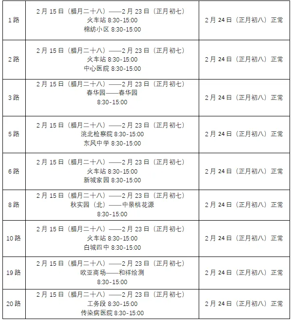春节假期吉林省三地可免费乘车 9天内68条线路任你行