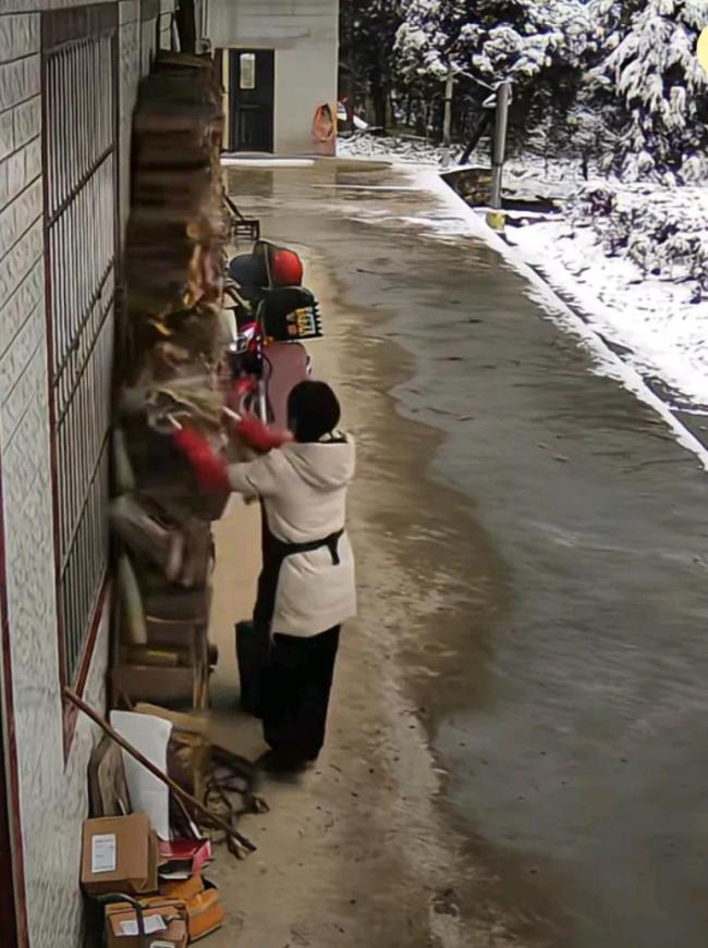 女生贯注翼翼取柴火反把柴火堆弄塌 汇注狂欢背后的集体缅想