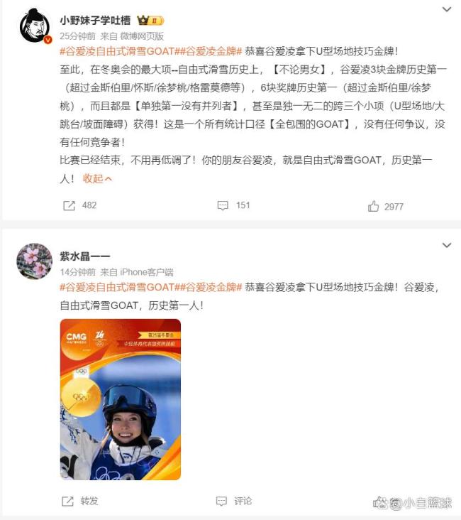 历史第一人！谷爱凌冬奥刷爆纪录 自由式滑雪GOAT诞生