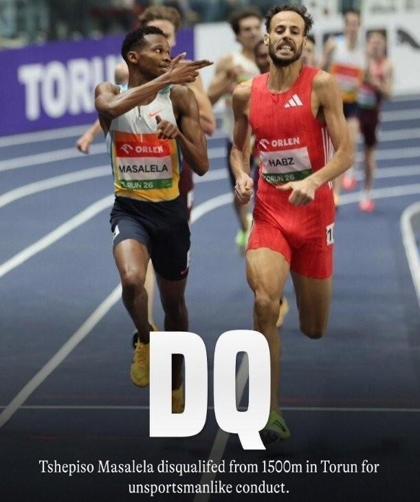 1500米名将因违规庆祝被取消成绩 攻击性手势惹祸