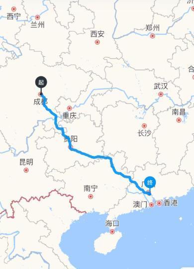 成都女子搭顺风车至广州耗时42小时