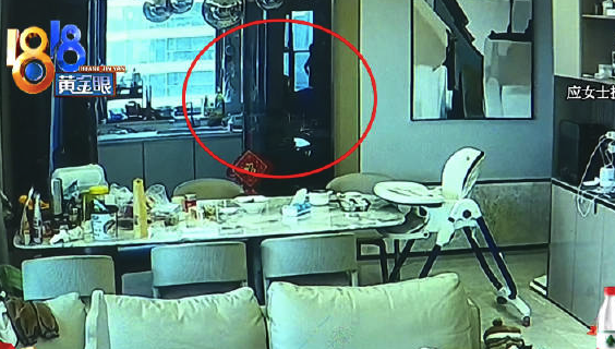 孩子哭闹还抵触 育儿嫂疑在房间打孩子被玻璃照出