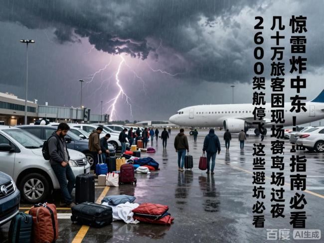 超2600个航班被取消 中东冲突致旅客滞留停车场过夜