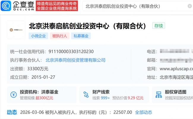 俞敏洪关联公司被执行2.25万 涉及创业投资业务