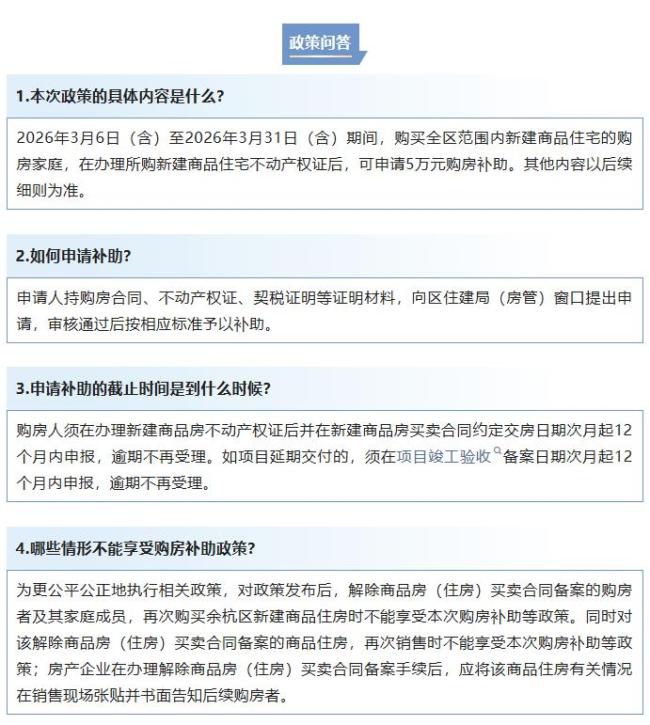 买一套房补贴10万杭州多地已安排 购房+消费券活动启动