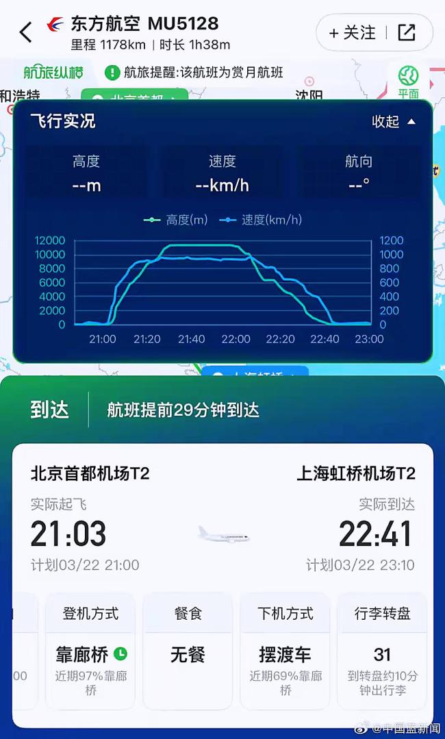 北京飞上海一航班落地后机舱起火 机组迅速处置化险为夷