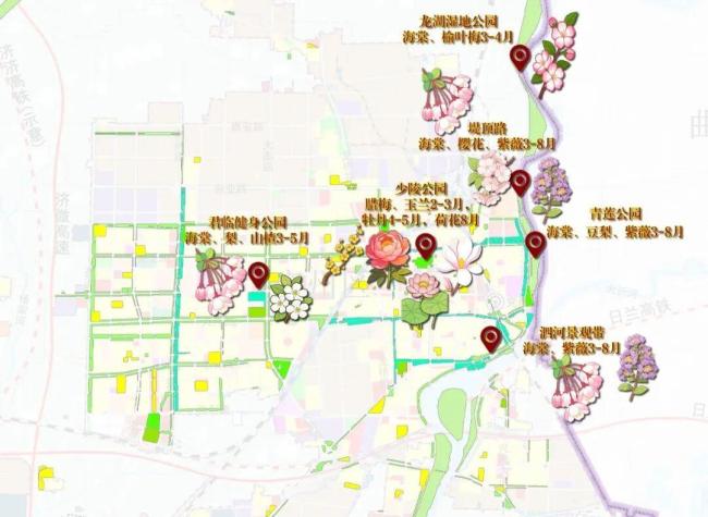 山东济宁发布赏花地图 春光灿烂踏青时