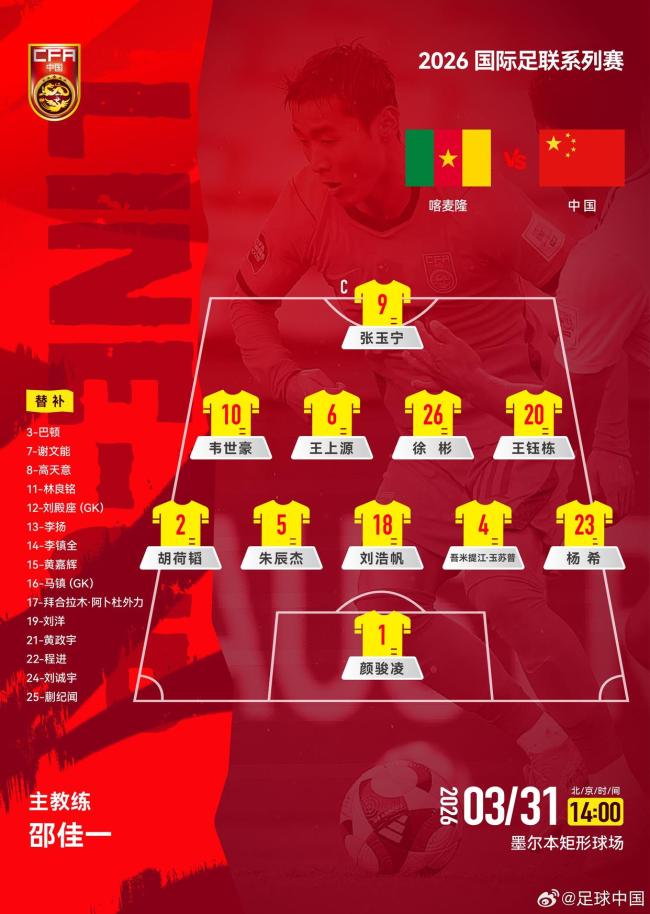 国足vs喀麦隆首发