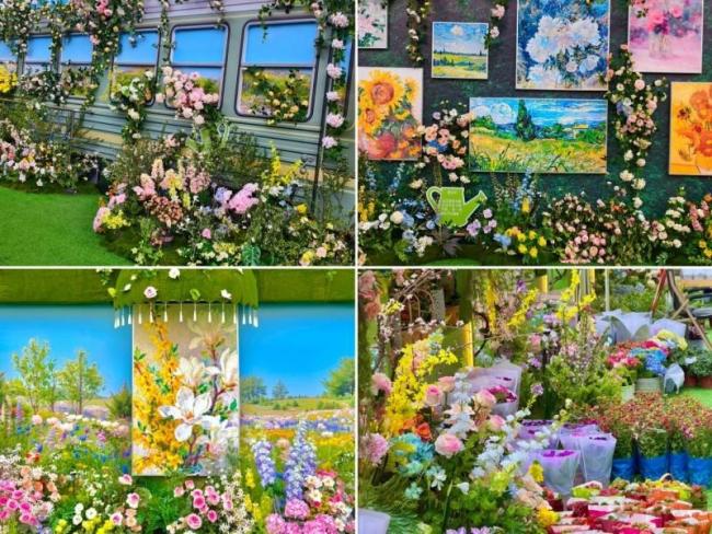 北京赏花 商圈里的“快闪”花市