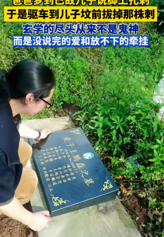 梦到已故儿子脚被扎 父亲来墓前拔刺