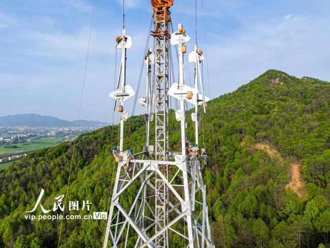 安徽芜湖：“西电东送”输电工程加紧建设