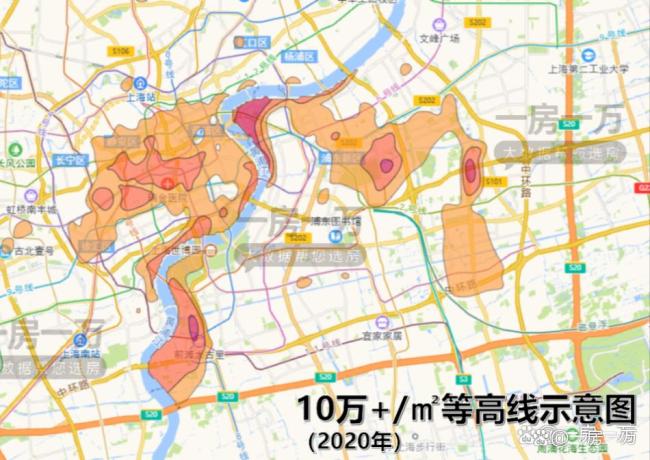 一张图看清上海房价的“水位线” 五年变化揭示板块沉浮