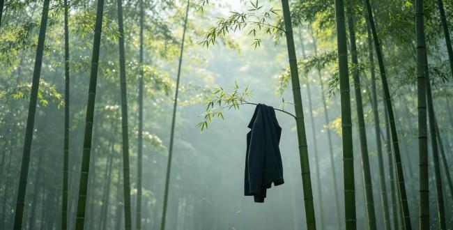 阿姨忘掉的衣服竟然被竹子“穿走” 大自然的神奇力量