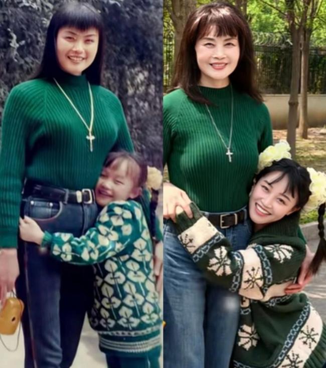 蓝盈莹和妈妈复刻30年前老照片 温情瞬间引爆全网热议
