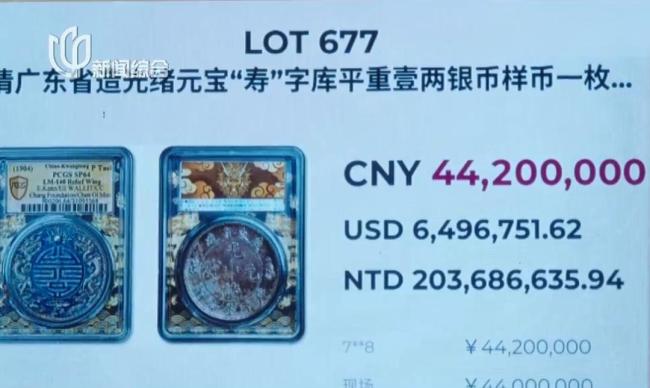 上海诞生新“币王” 刷新世界拍卖纪录