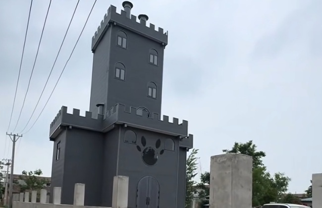 一村民房屋酷似灰太狼城堡走红